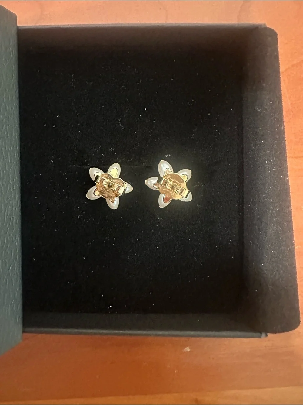 Kate Spade Delicate White Floral Pearly  Stud Earrings - Gold Accent